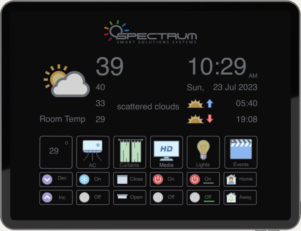 iPad black touch screen dashboard